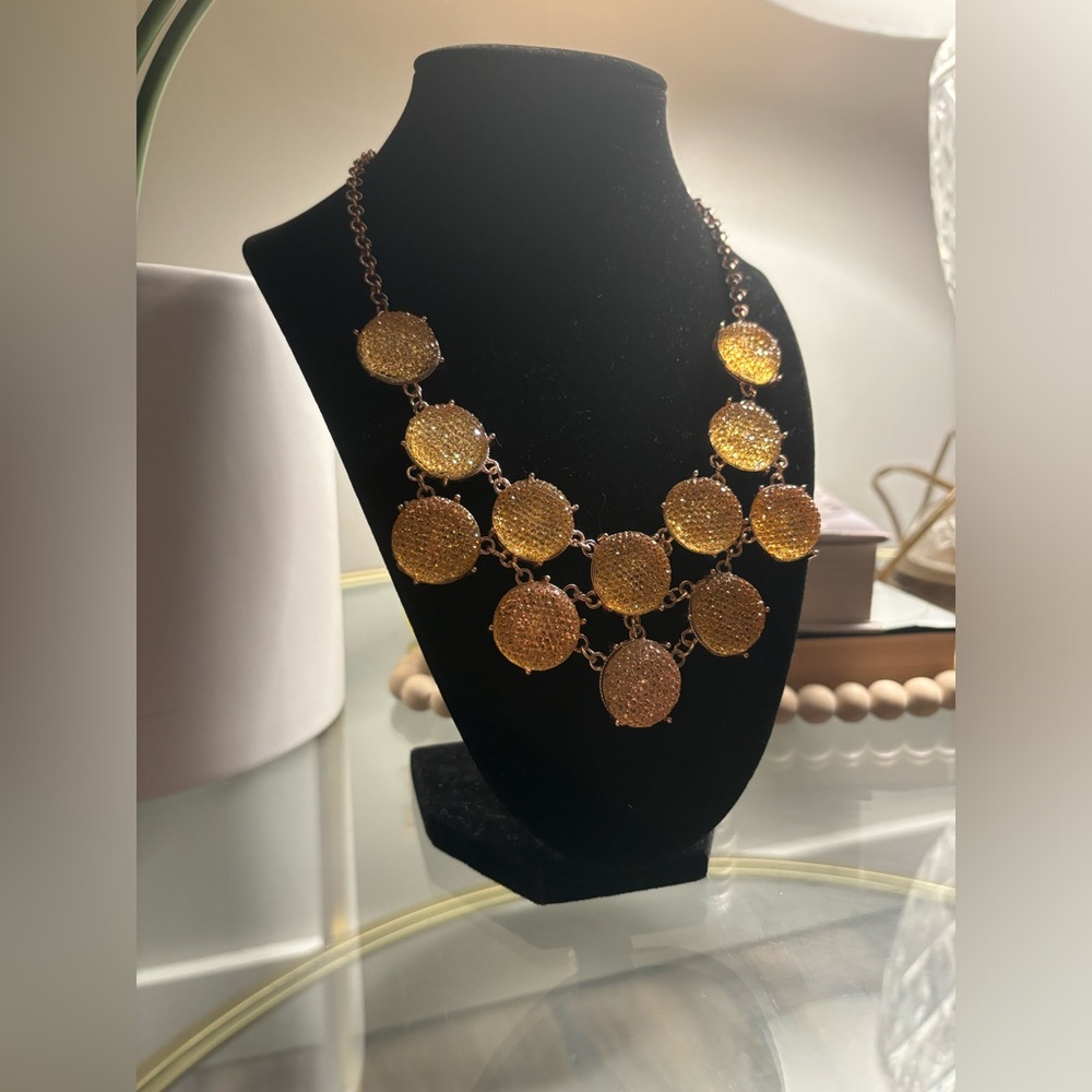 Zara Sparkly Gold Bib Style Necklace